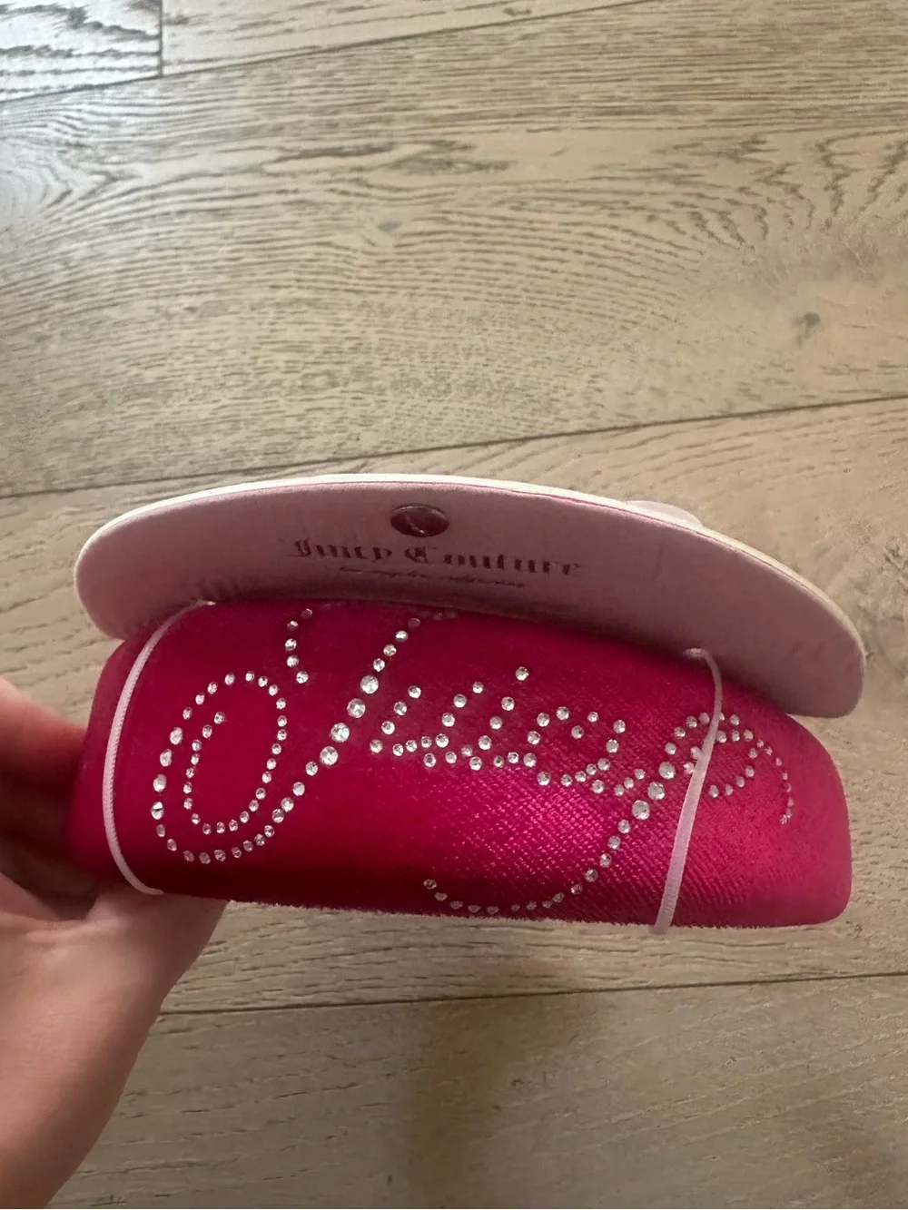 Juicy Couture Hot Pink Rhinestone Logo Padded Headband NWT Y2K